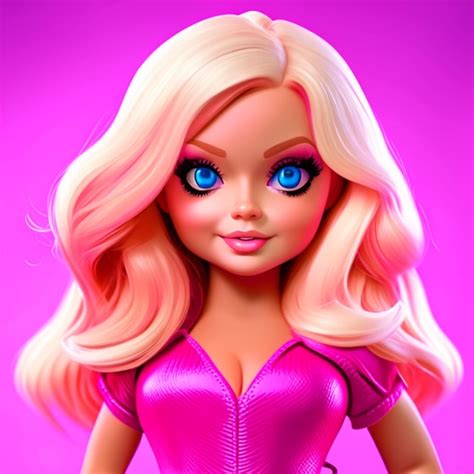 Premium AI Image | Margot Robbie Barbie doll plastic