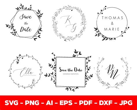 Wedding Svg Bundle Wedding Monogram Svg Bride and Groom Svg - Etsy