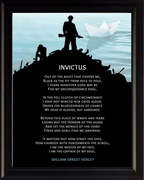 Invictus Poem by William | Motivational Poster Print Picture or Framed ...