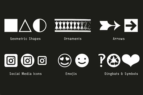 Icons Dingbats Symbols Set Font - YouWorkForThem