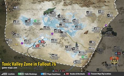 Toxic Valley Map for Fallout 76 | game-maps.com West Virginia, Fallout Facts, Black Bear Lodge ...