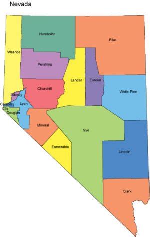 Nevada Map with Counties