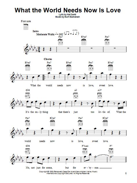 What The World Needs Now Is Love | Sheet Music Direct