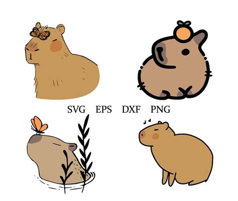 Capybara Svg Capybara Clipart Cute Decal Eps Dxf Png - Etsy | Capybara, Clip art, Cute