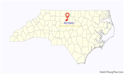 Map of Burlington city, North Carolina - Thong Thai Real