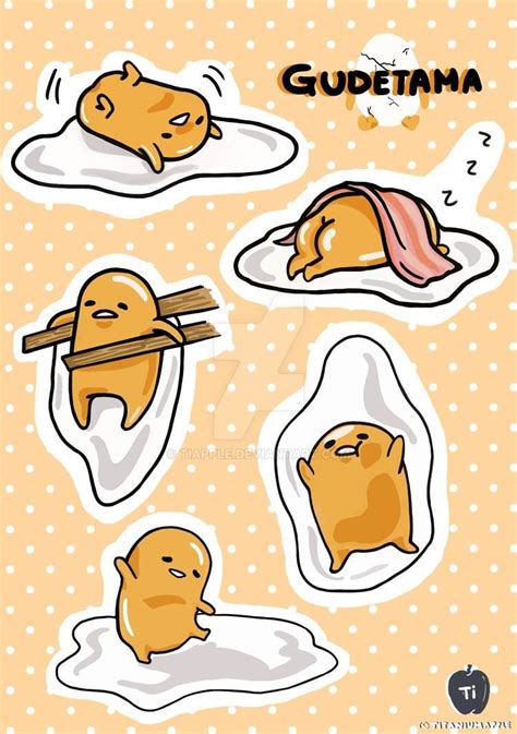 Gudetama Stickers by TIapple on DeviantArt | Stampabili gratis, Disegno ...