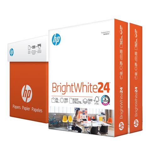 HP Printer Paper, Bright white 24 lb., 8.5" x 11", 2 Ream, 1000 Sheets ...