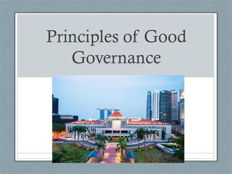 Principles of Good Governance