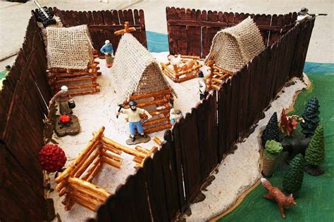 JAMESTOWN Fort constructed with popsicle sticks and Jamestown Settlers TOOB. SOTW 3: Chapter 3 ...