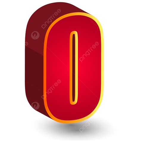 Red 3d Number Zero Numeric Symbol Clipart, Number 0, Number Zero, Zero ...