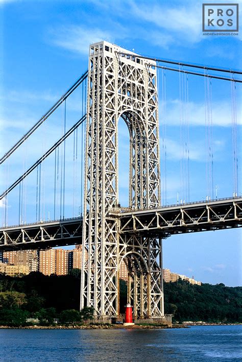 View of the George Washington Bridge - Framed Photograph by Andrew Prokos