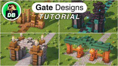 Minecraft: How to build 4 Easy Gate Designs (Tutorial) - YouTube