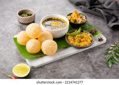 Traditional Indian Street Food Pani Puri Stock Photo 2214741277 ...