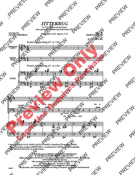 Jitterbug (From The Wizard of Oz) Sheet Music by Jacob Narverud (SKU: 46401) - Stanton's Sheet Music