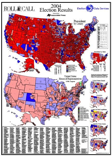 2004 Election Results Poster – Flat – Election Data Services