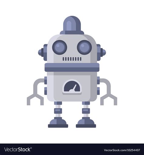 Fiction Robot on White Background Royalty Free Vector Image