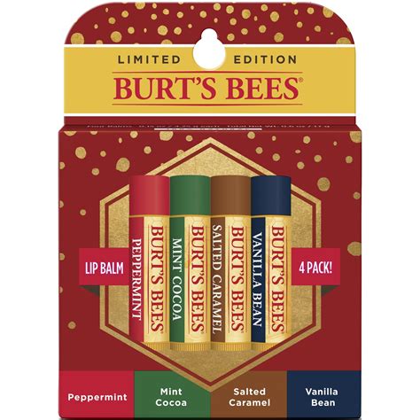 Burt's Bees 100% Natural Moisturizing Lip Balm, Holiday Flavors, 4 Ct - Walmart.com - Walmart.com