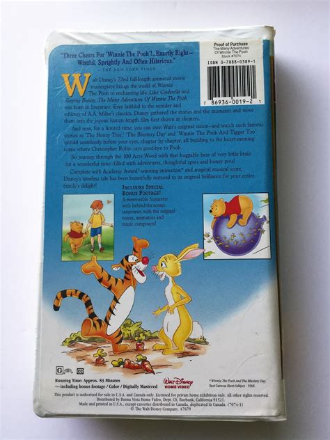 Walt Disney's "The Adventure of Winnie the Pooh" VHS 1996 - VHS Tapes