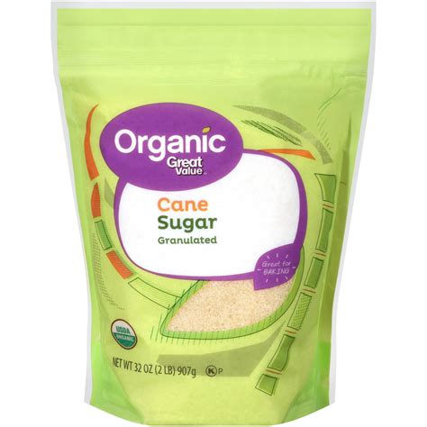 Great Value Organic Granulated Cane Sugar, 2 Lb - Walmart.com - Walmart.com