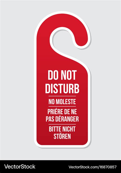 Do not disturb door hotel sign Royalty Free Vector Image