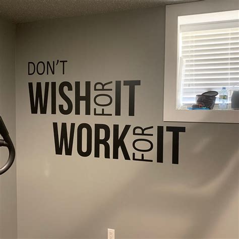 Inspirational Quote Decal, Don't Wish For It WORK FOR IT, Gym Wall ...