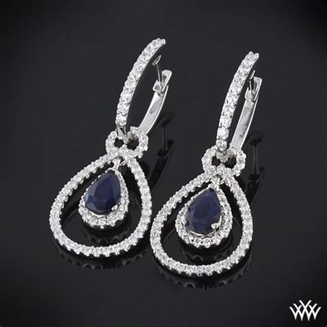 Blue Sapphire and Diamond Drop Diamond Earrings | 998