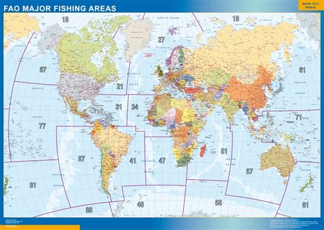 mondo mappa fao fishing areas | Mappe mondo Netmaps