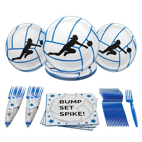 Volleyball Value Party Supplies Pack (60 Pieces for 16 Guests ...