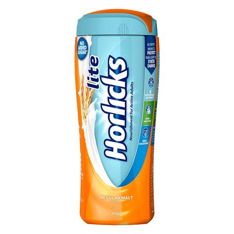 Horlicks Lite Health & Nutrition Drink for Adults 450 g Jar, High ...