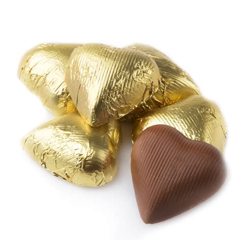 Gold Foiled Milk Chocolate Hearts • Chocolate Candy Delights • Bulk Chocolate • Oh! Nuts®