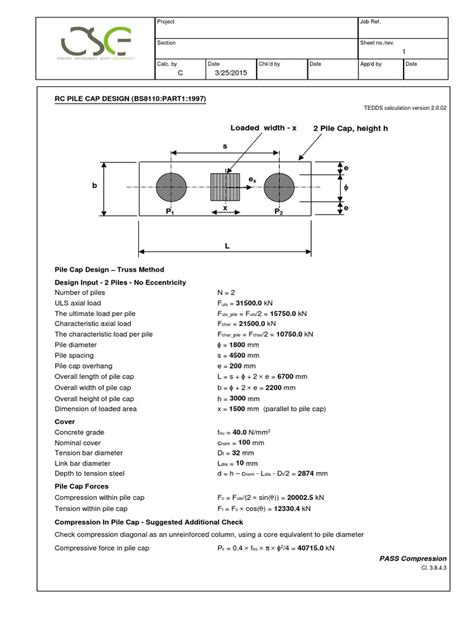 Pile CAP Design Example + 2 piles | Deep Foundation | Structural ...