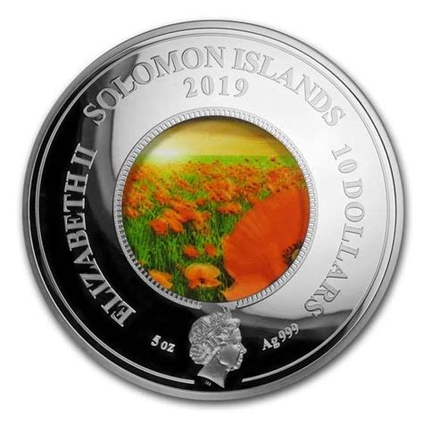 Buy 2019 Solomon Island 5 oz Silver WWI Armistice Centenary Red Poppy ...