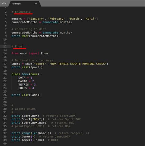 Enumerate and enum(enumerations) in Python - Softhints