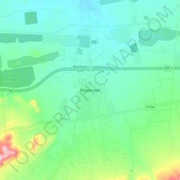 Mooinooi topographic map, elevation, terrain