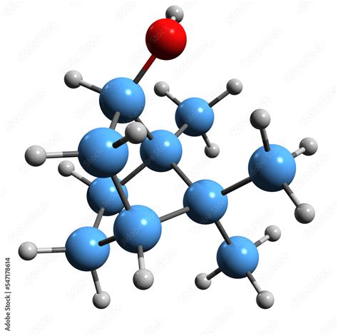 3D image of Isoborneol skeletal formula - molecular chemical structure of Isobornyl alcohol ...