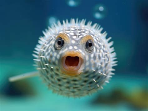 Premium AI Image | a puffer fish with its mouth open