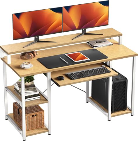 NOBLEWELL Computer Desk with Storage Shelves, 47 India | Ubuy