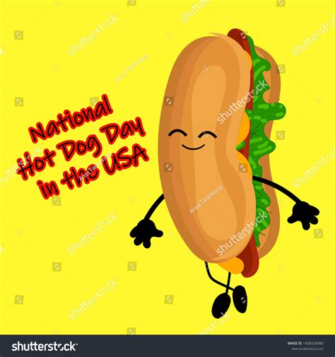 National Hot Dog Day Poster Funny Stock Vector (Royalty Free ...