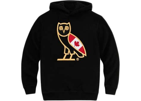 OVO OG Owl Canadian Flag Hoodie Black - FW18