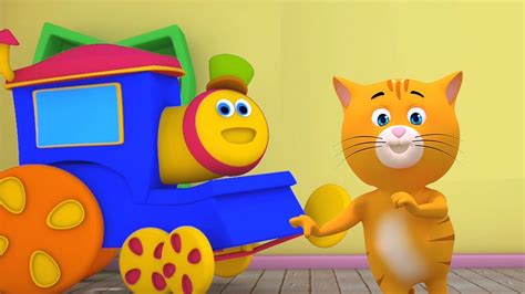 bob le train | chanson de chat | chansons pour enfants | 3D Nursery Rhymes | Cat Song - YouTube