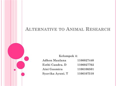 Alternative to Animal Research - ppt download