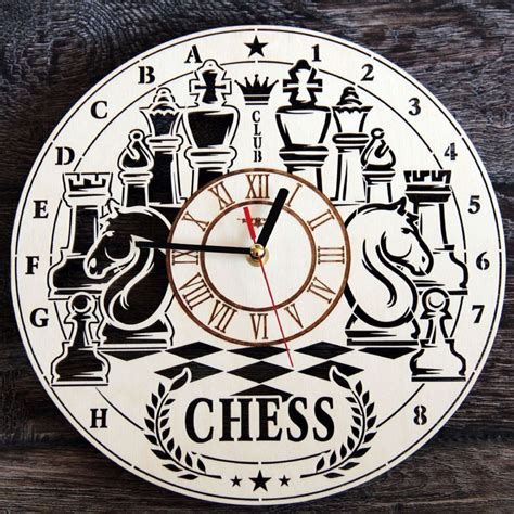 CHESS Sports Wood Wall Art Clock Home Living Room Bedroom | Etsy