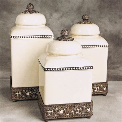 Tuscan Kitchen Canister Sets: Cream Tuscan Canisters (Set-3) from The GG Collection