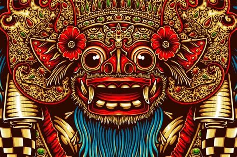 Barong Mask By Art Collective | TheHungryJPEG | Art prints, Barong, Indonesian art