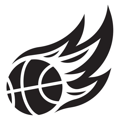 Basketball logo with flame trail - Openclipart