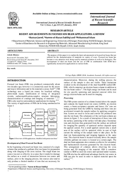 (PDF) Advancements in Focused Ion Beam Applications and Use Cases