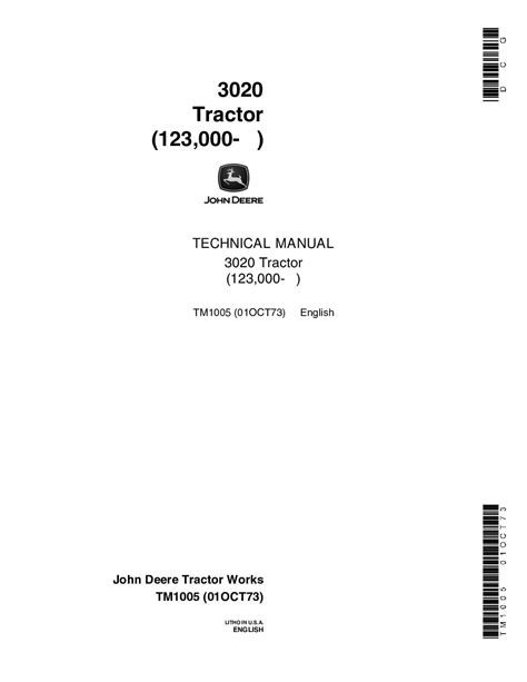 John Deere 3020 Tractor Repair Service Manual by 9idokskdmwna - Issuu