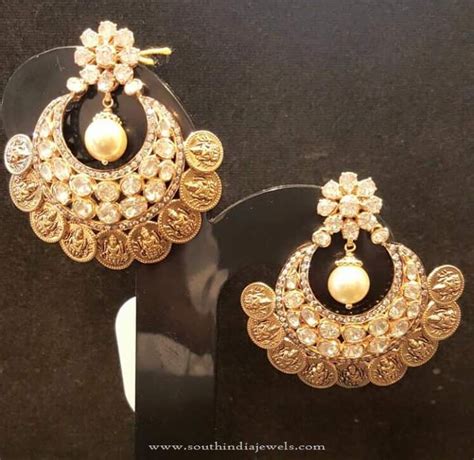 22K Gold Coin Earrings - South India Jewels