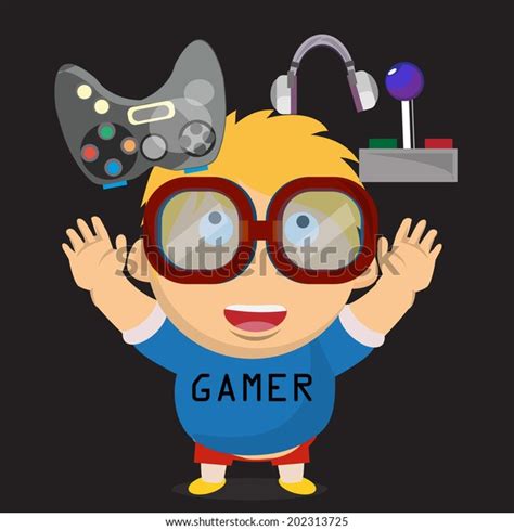 Gamer Kid Boy Character Vector Illustration Stock Vector (Royalty Free) 202313725 | Shutterstock