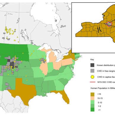 Spatial distribution of CWD in the United States and Canada. The CWD ...